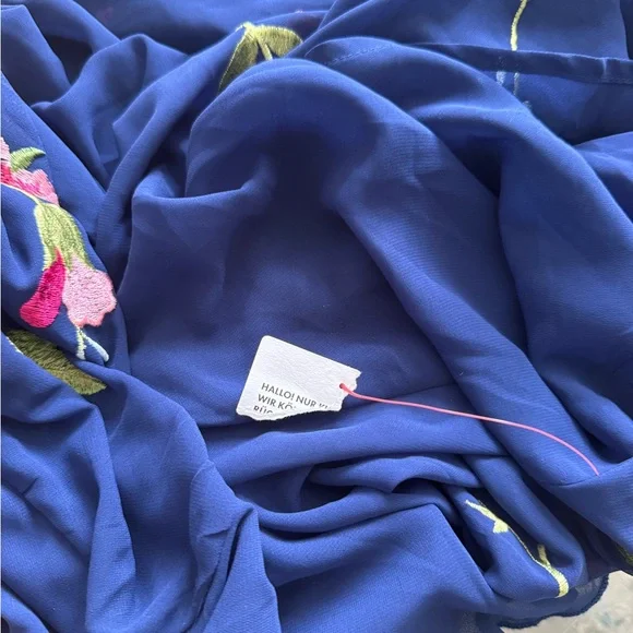 ASOS Blue Long Sleeve Wrap Gown - Picture 6 of 6